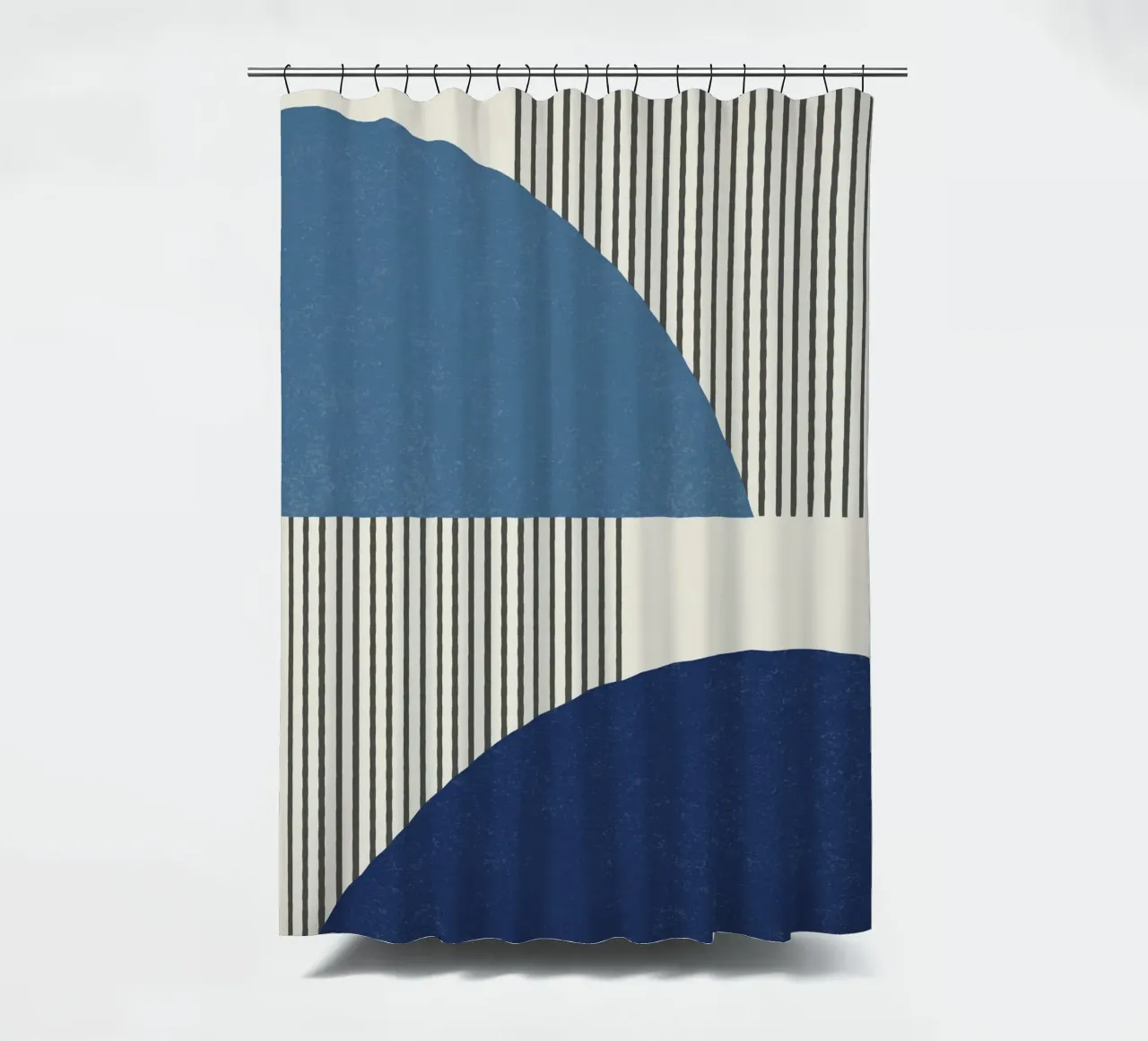 Quarter Circle Lines - Gray Gold shower curtain by MoonlightPrint
