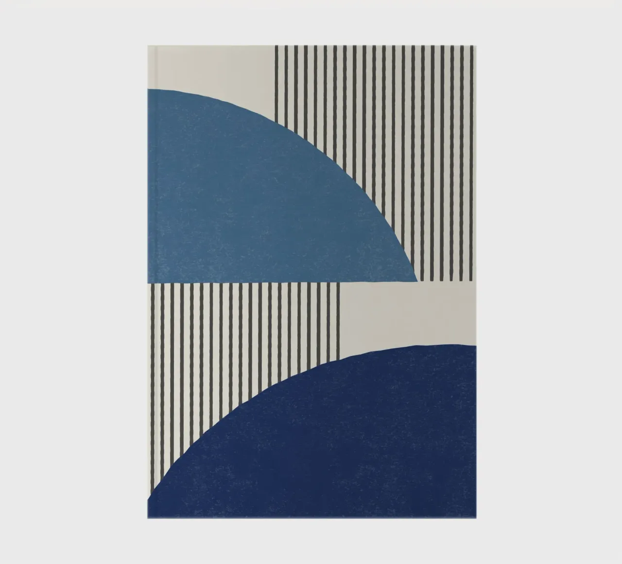 Quarter Circle Lines - Gray Gold notebook by MoonlightPrint