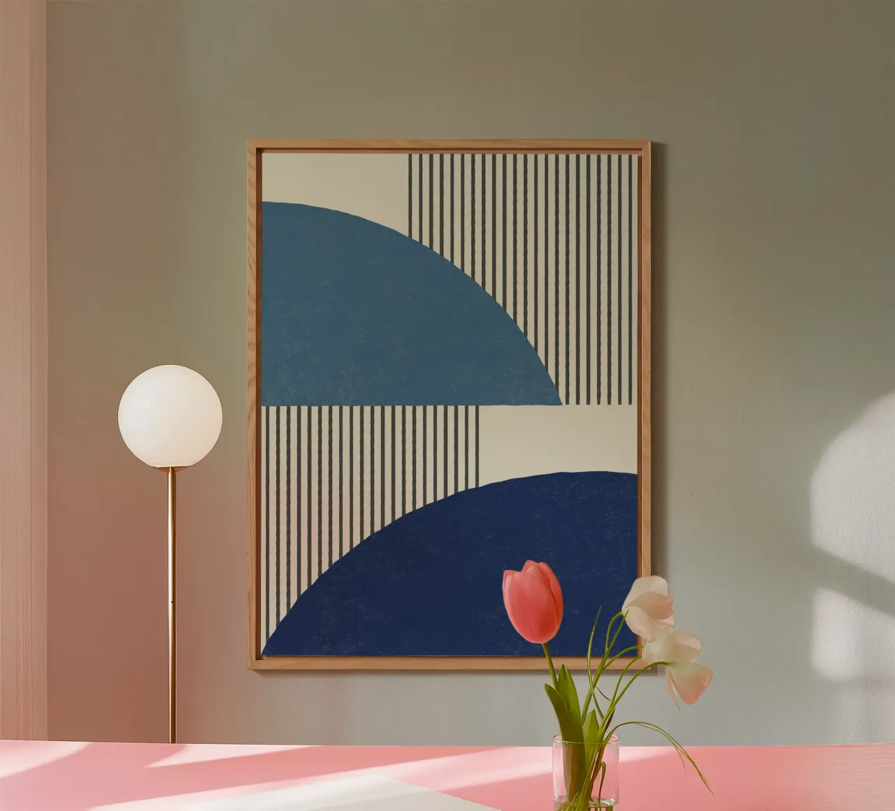 Linee del quarto di cerchio - Oro grigio alluminio dibond da MoonlightPrint