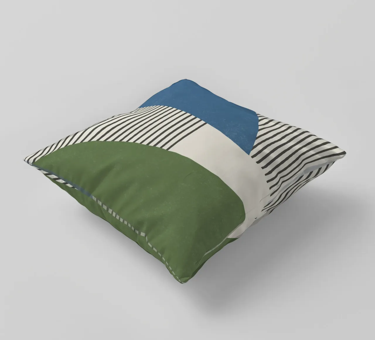 Linee del quarto di cerchio - Blu Verde cuscino da MoonlightPrint