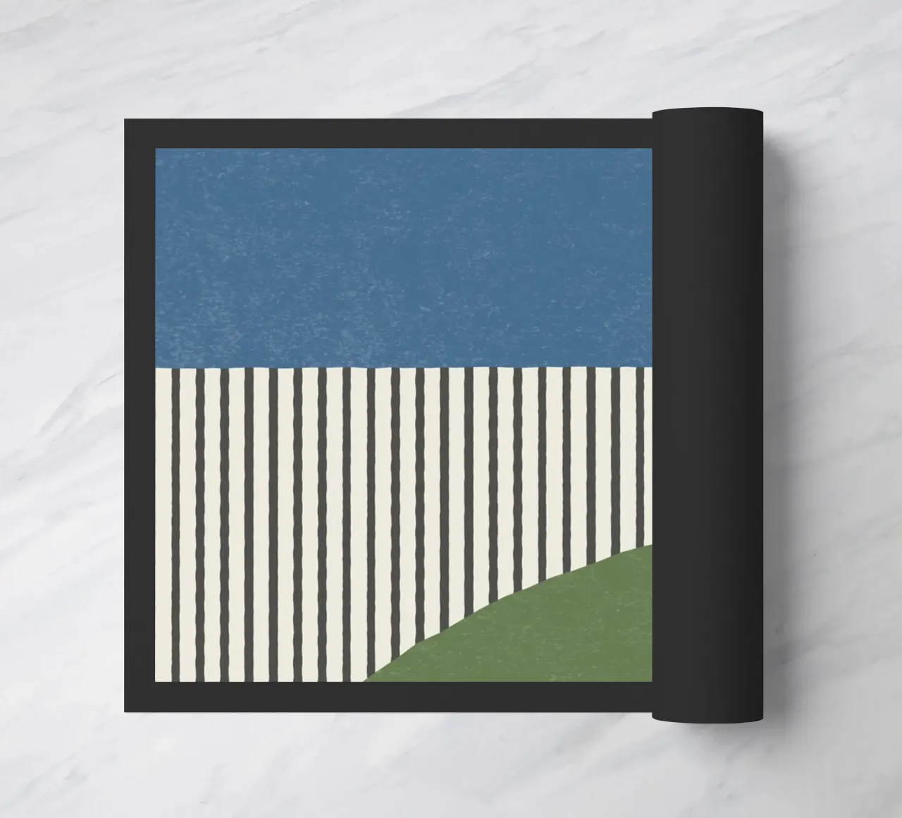 Linee del quarto di cerchio - Blu Verde zerbino da MoonlightPrint