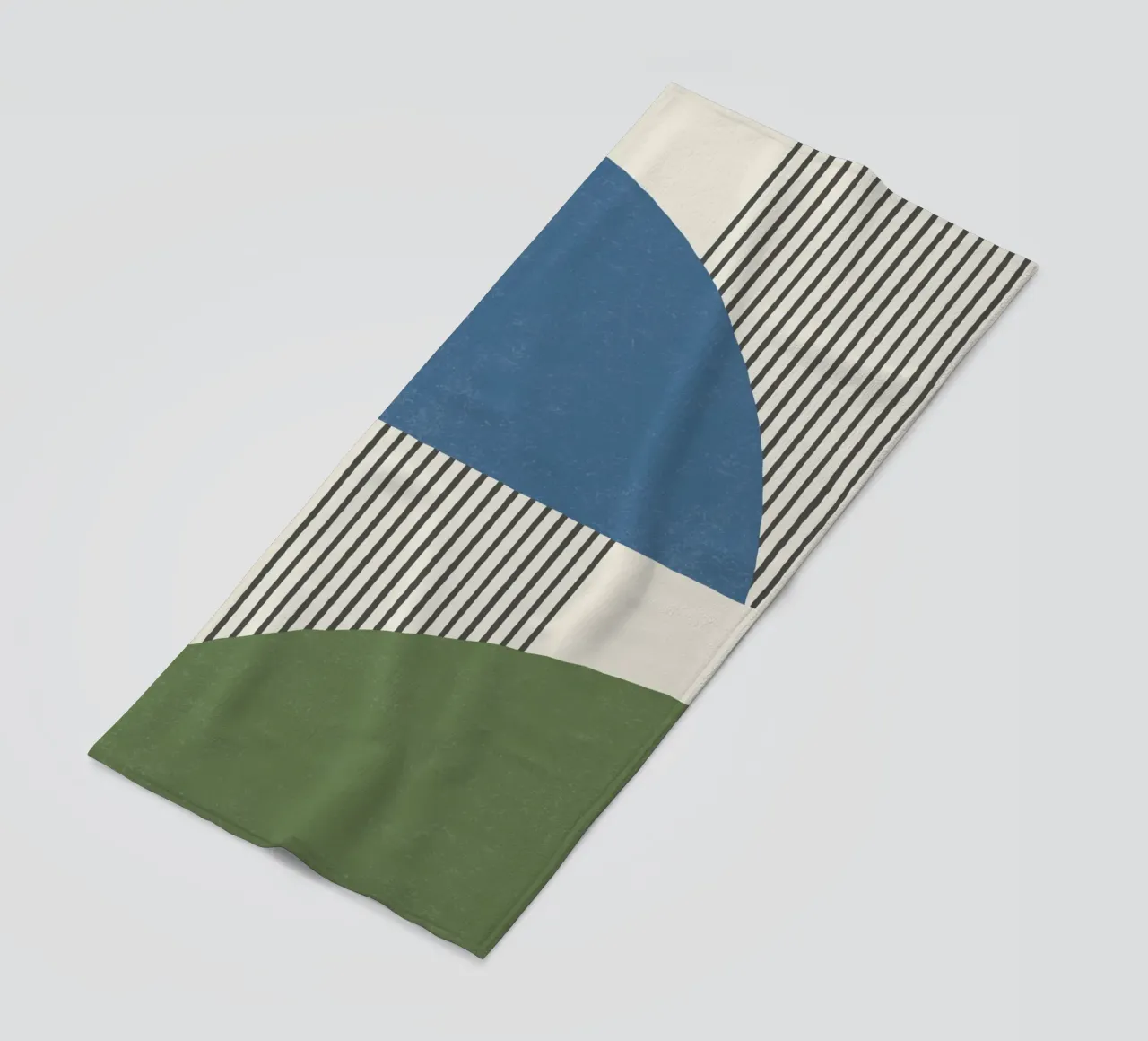 Linee del quarto di cerchio - Blu Verde telo mare da MoonlightPrint