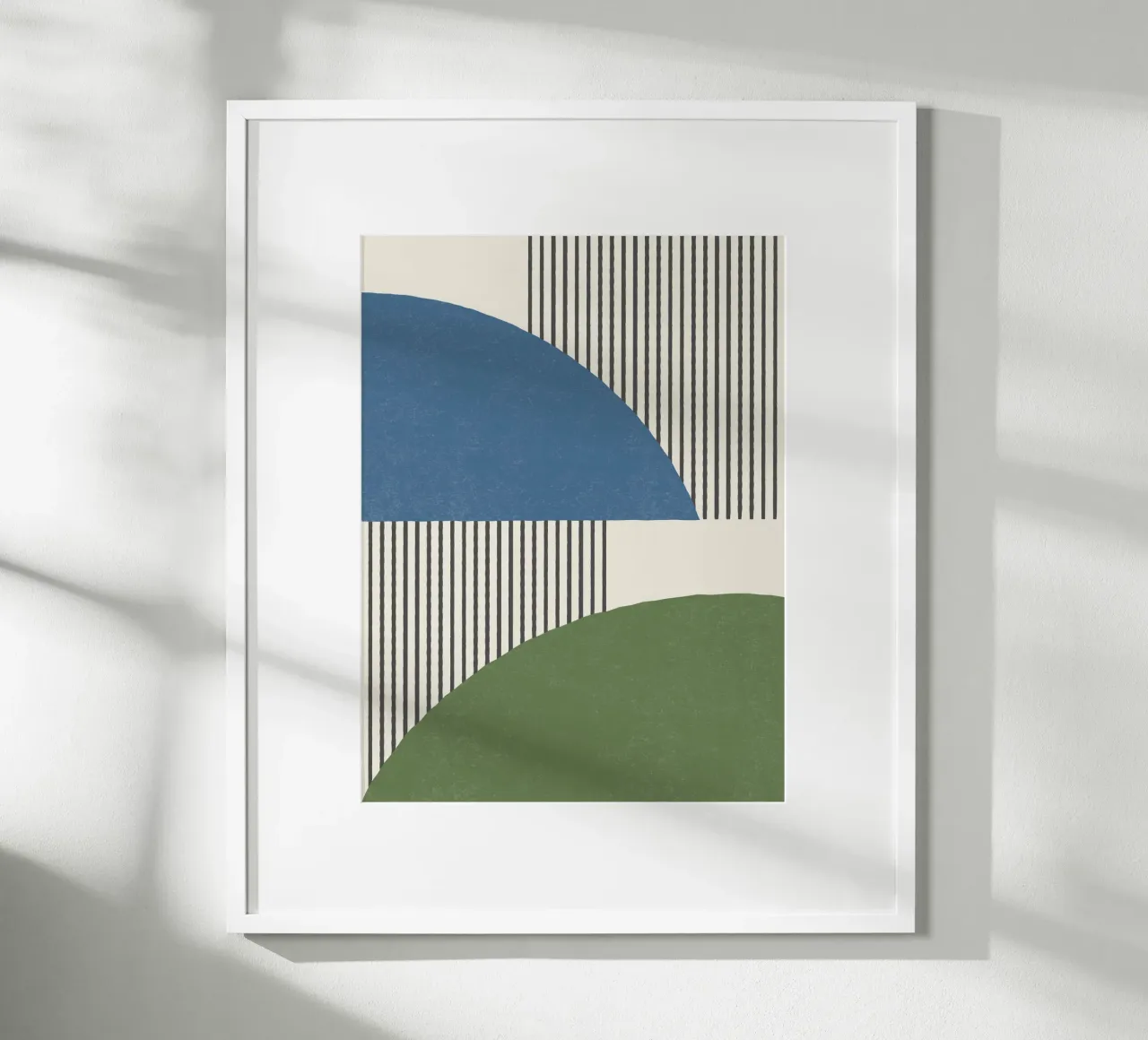 Linee del quarto di cerchio - Blu Verde carta hahnemühle da MoonlightPrint