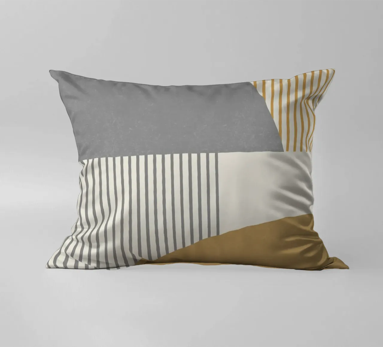 Linee del quarto di cerchio - Oro grigio cuscino da MoonlightPrint