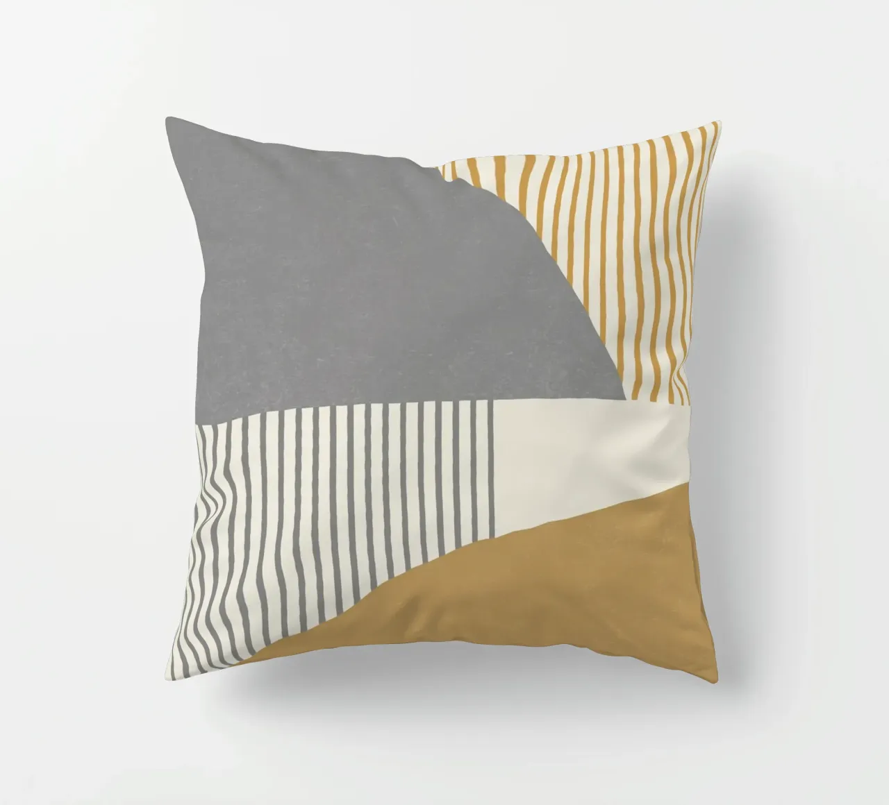 Linee del quarto di cerchio - Oro grigio cuscino da MoonlightPrint