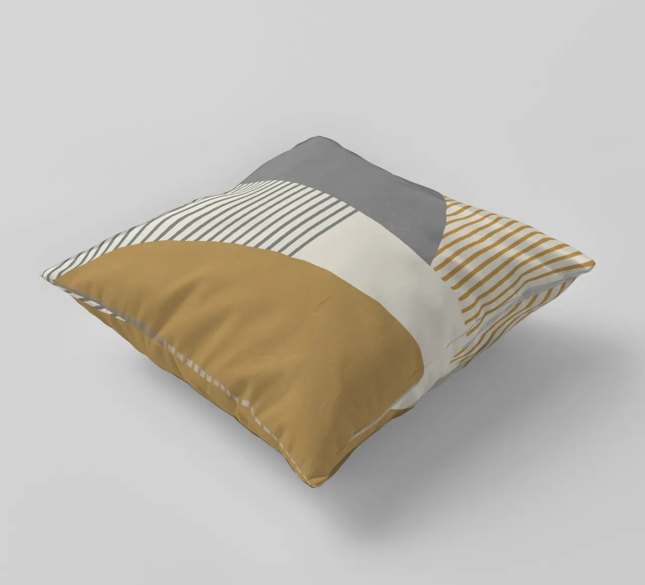 Linee del quarto di cerchio - Oro grigio cuscino da MoonlightPrint