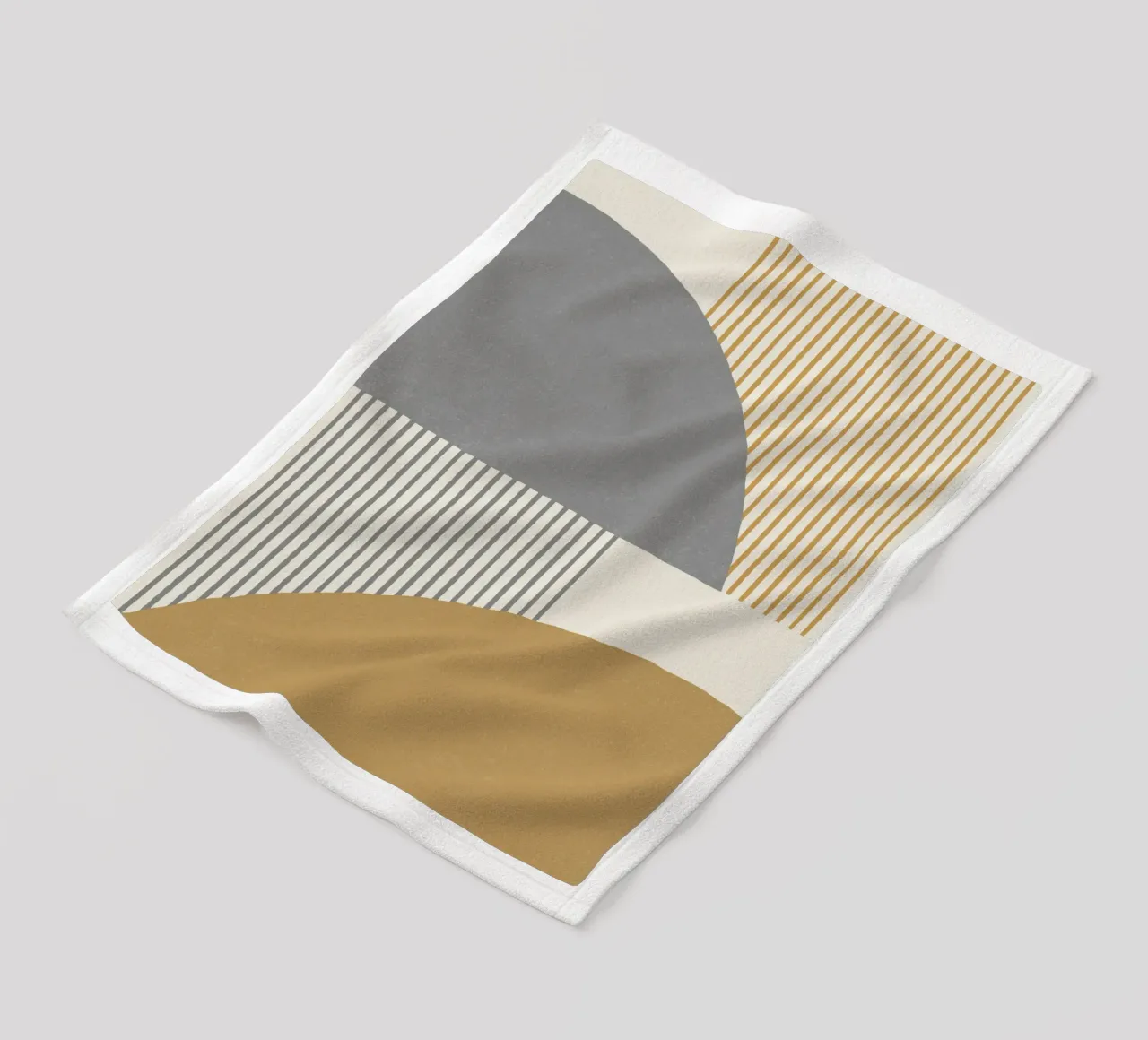 Linee del quarto di cerchio - Oro grigio coperta in pile da MoonlightPrint