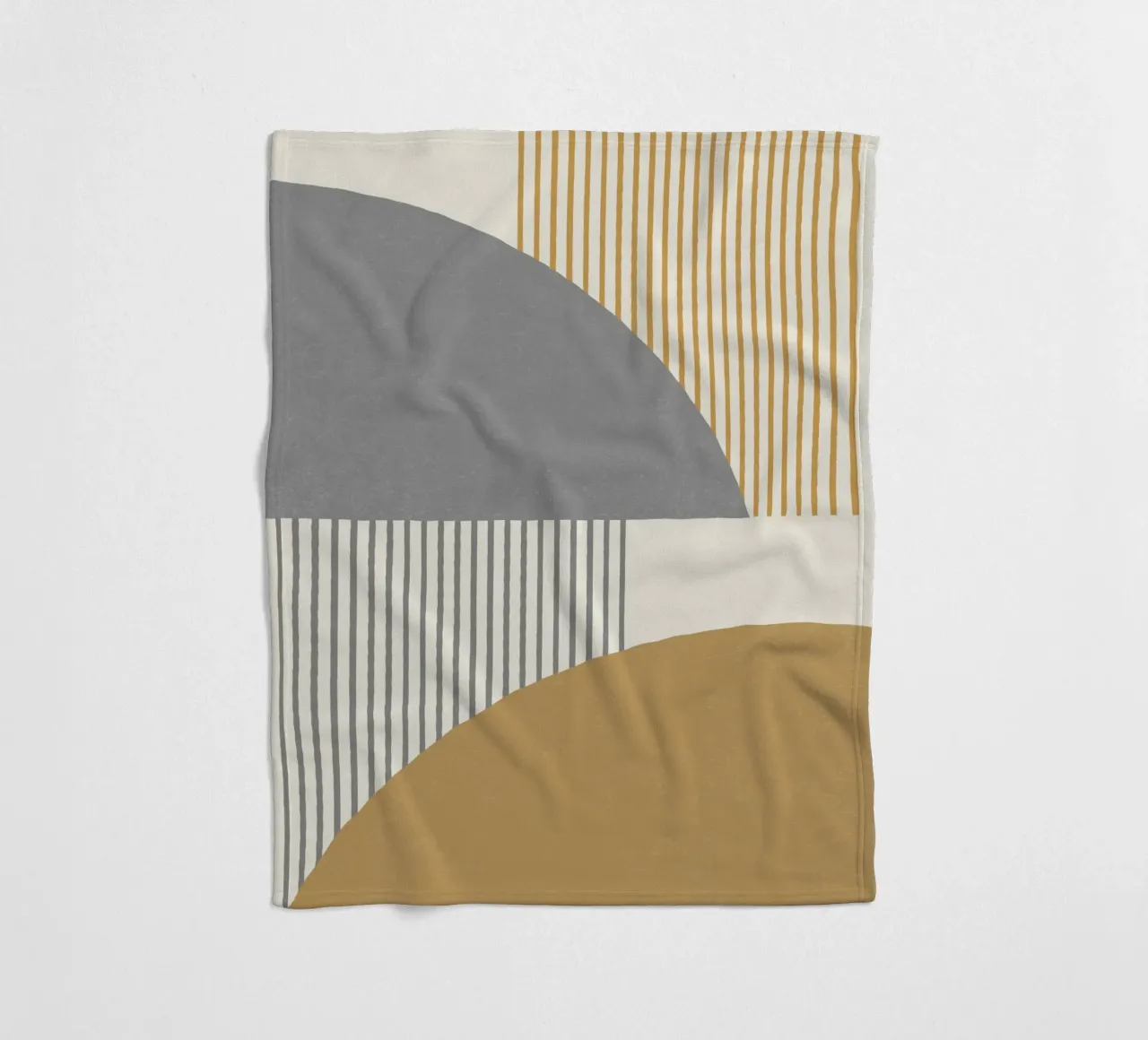 Linee del quarto di cerchio - Oro grigio coperta in pile da MoonlightPrint