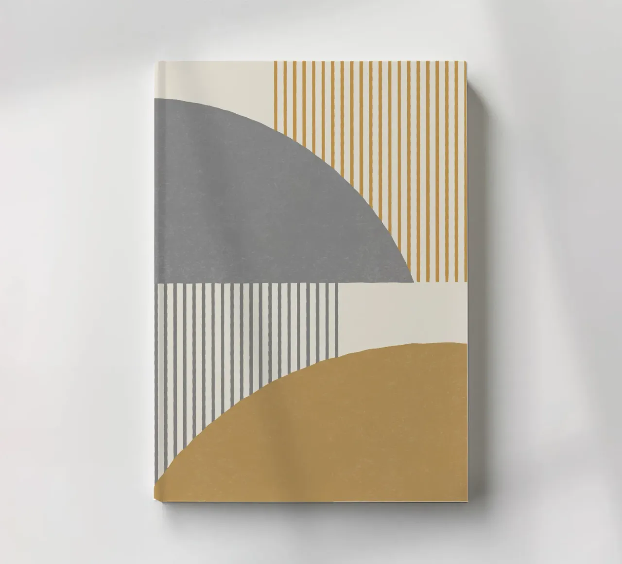 Quarter Circle Lines - Gray Gold notebook by MoonlightPrint