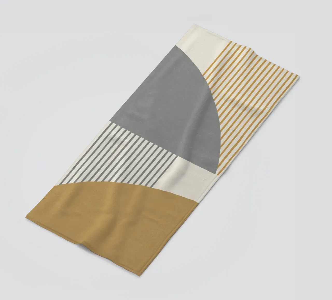 Linee del quarto di cerchio - Oro grigio telo mare da MoonlightPrint