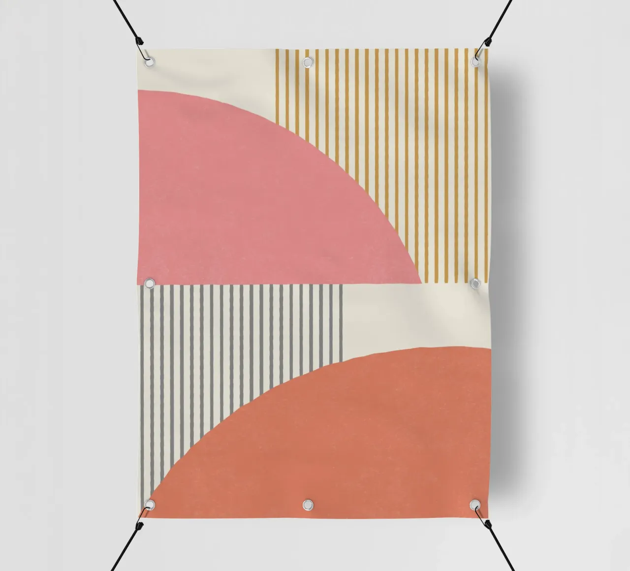 Linee del quarto di cerchio - Oro grigio telo in pvc da MoonlightPrint