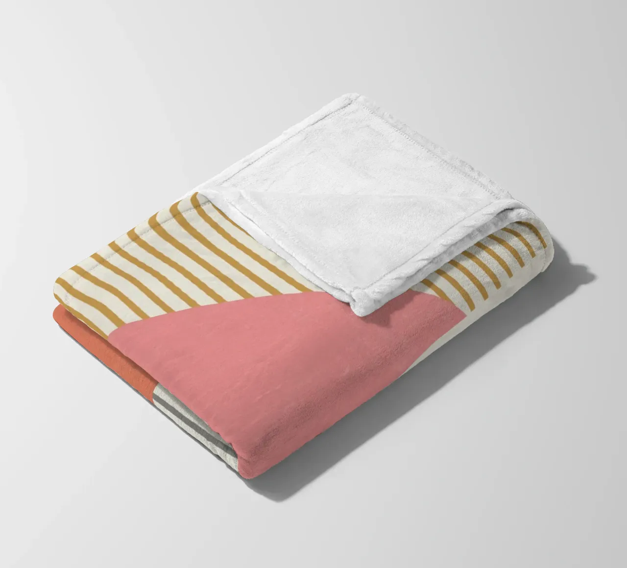Quarter Circle Lines - Gray Gold fleece blanket by MoonlightPrint