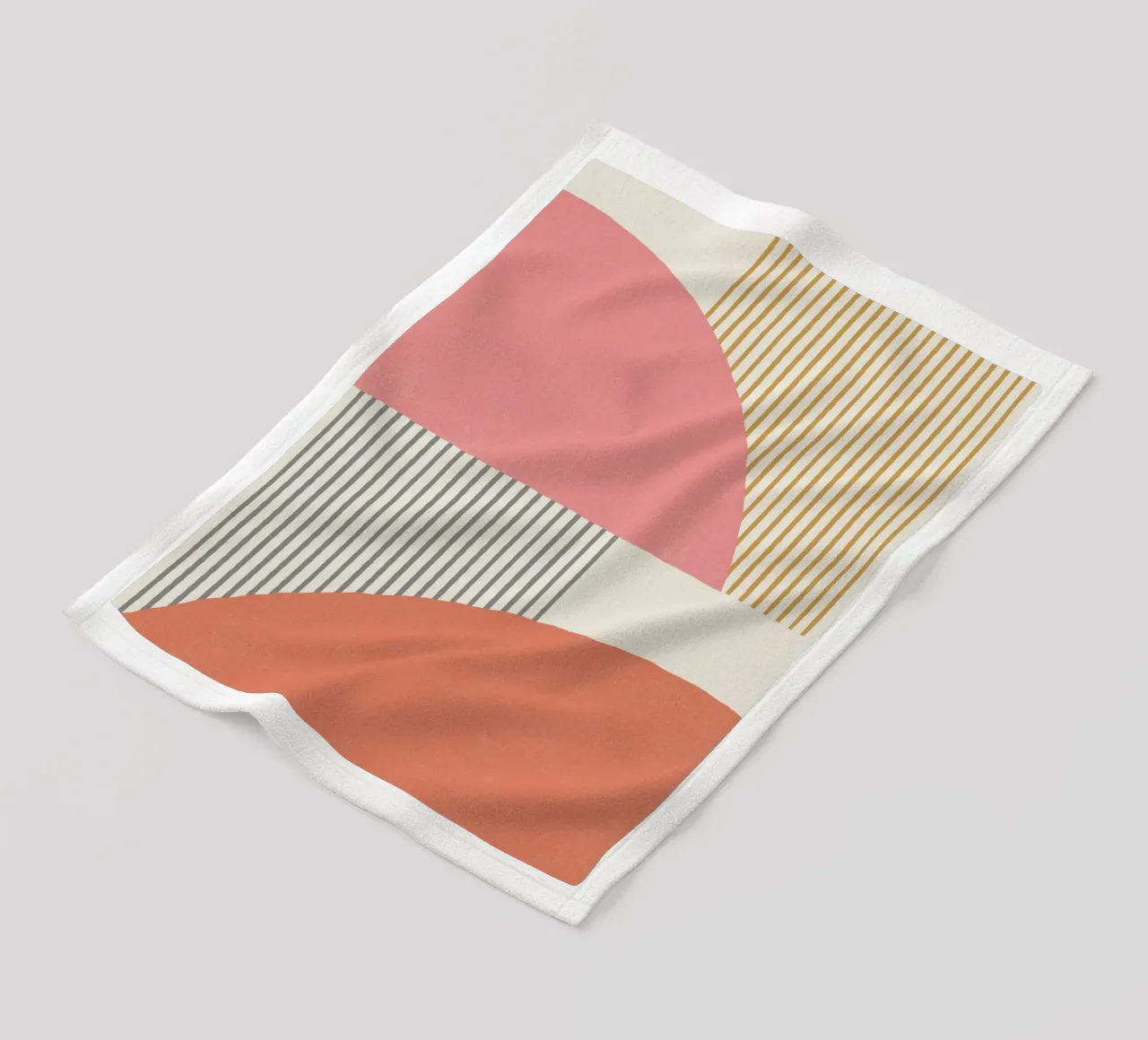 Quarter Circle Lines - Gray Gold fleece blanket by MoonlightPrint