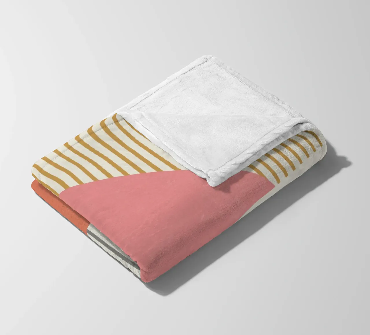 Quarter Circle Lines - Gray Gold fleece blanket by MoonlightPrint