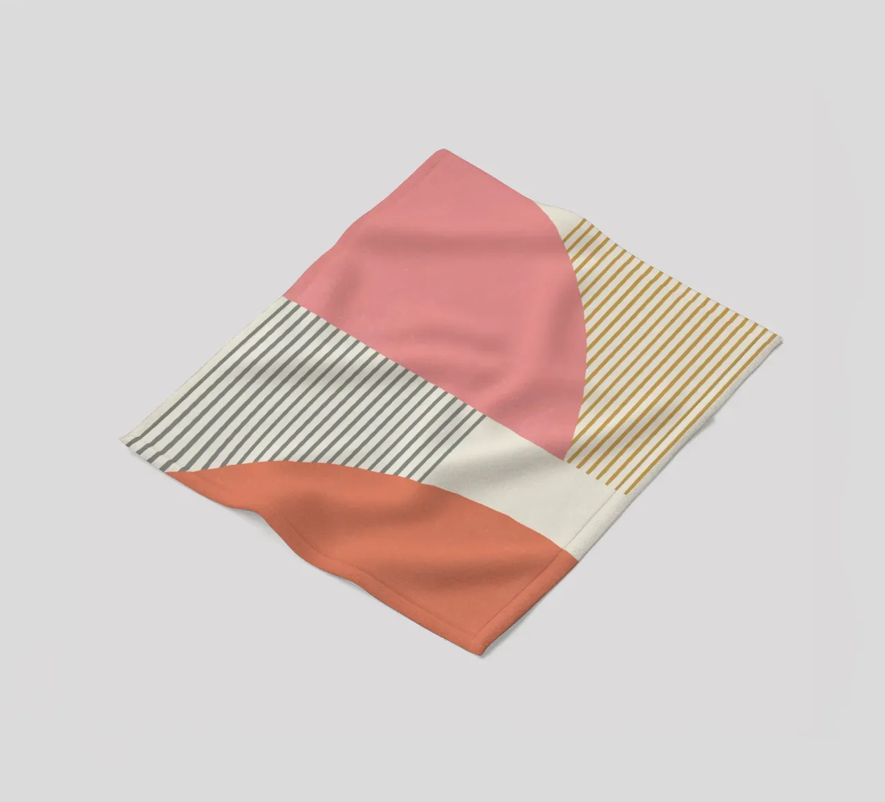 Quarter Circle Lines - Gray Gold fleece blanket by MoonlightPrint