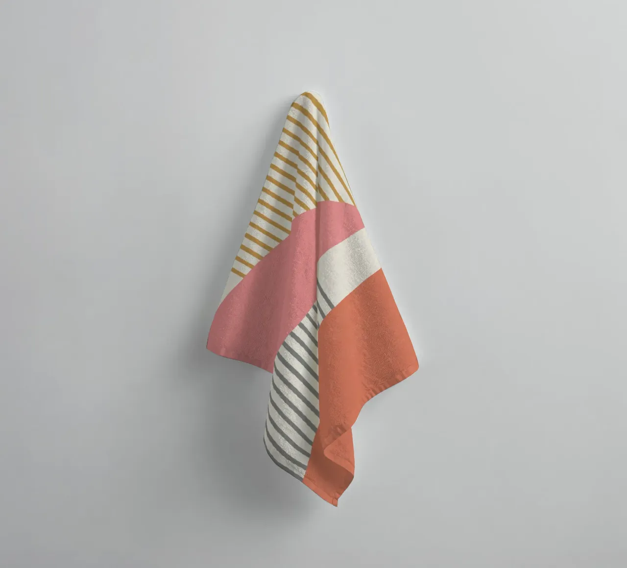 Quarter Circle Lines - Gray Gold towel by MoonlightPrint