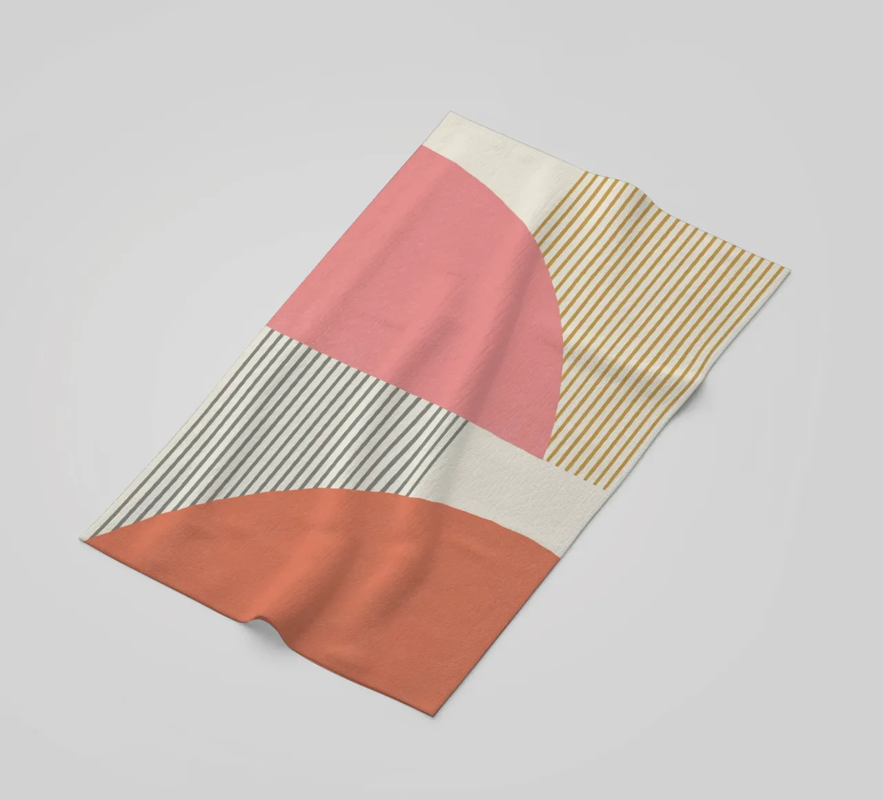 Linee del quarto di cerchio - Oro grigio telo mare da MoonlightPrint