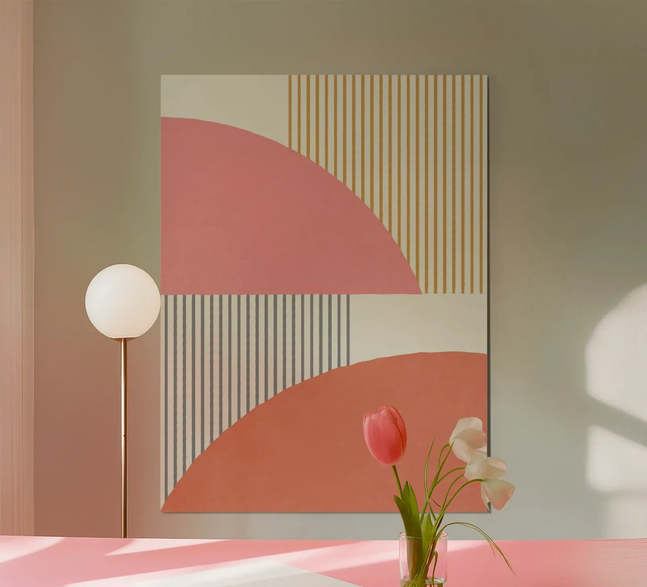 Linee del quarto di cerchio - Oro grigio poster da MoonlightPrint