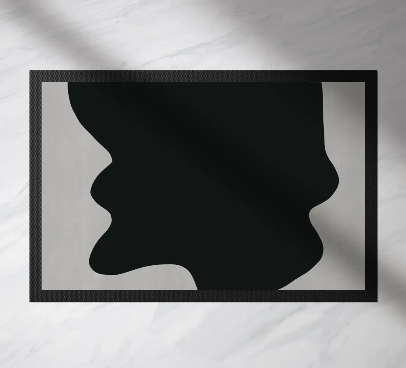 Black composition 07 doormat by Little Dean