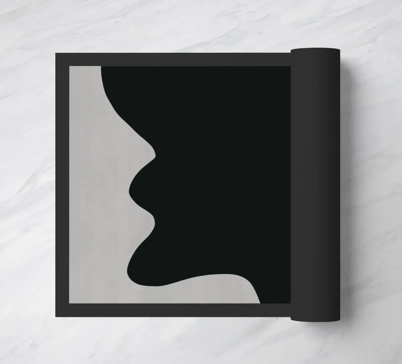 Black composition 07 doormat by Little Dean