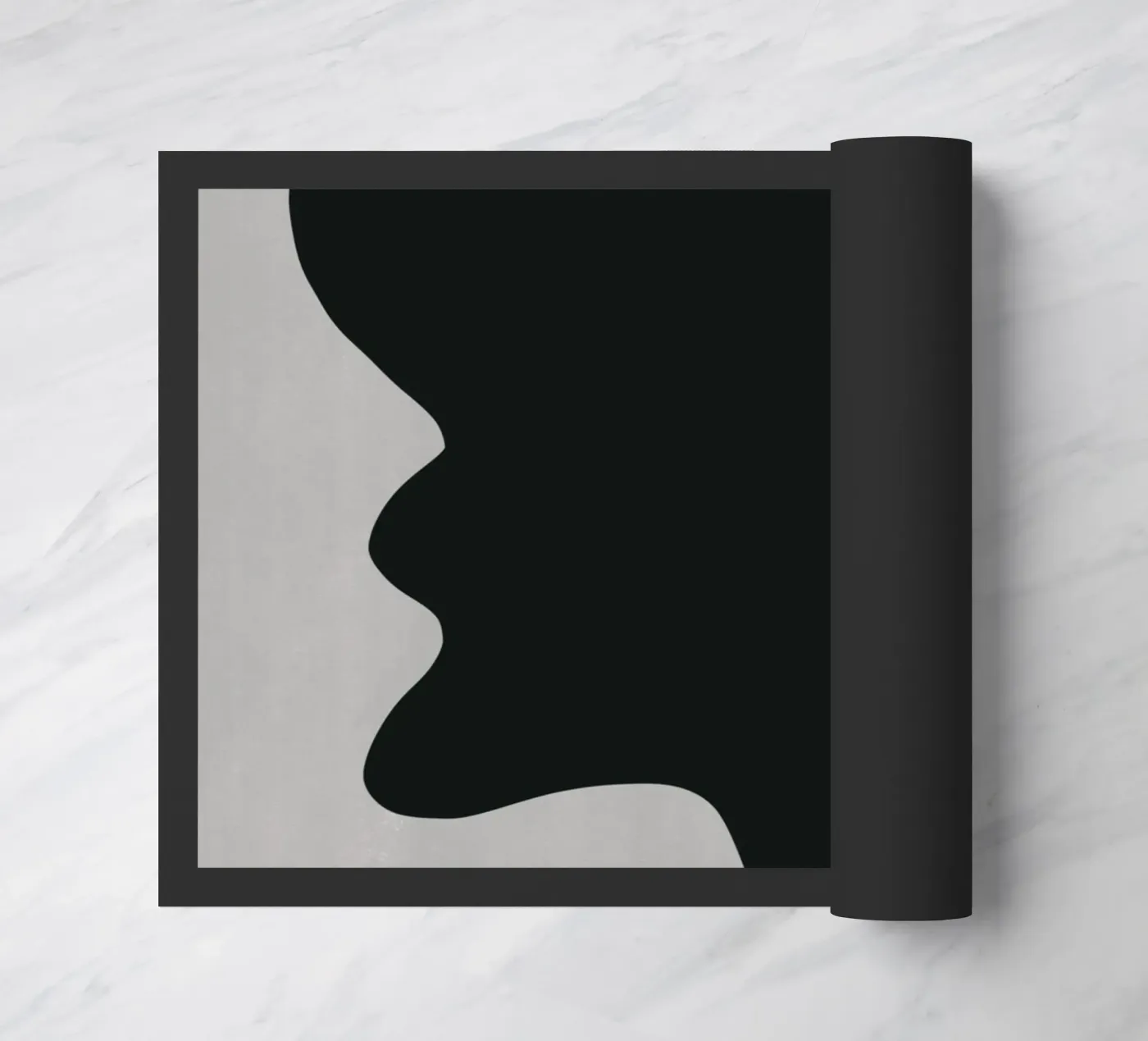 Black composition 07 doormat by Little Dean