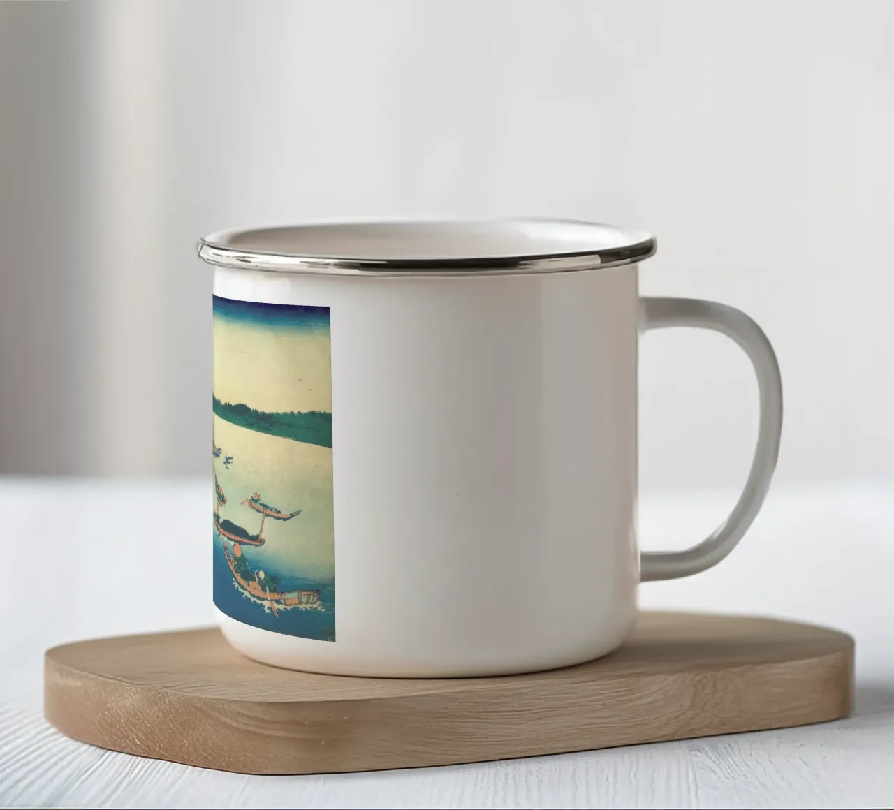Hokusai - Tsukuda Island in Musashi Province tazza in smalto da ARTOTHEK