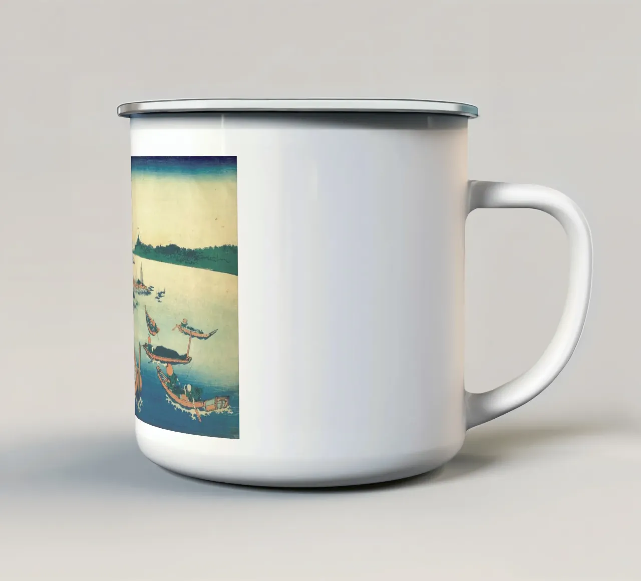 Hokusai - Tsukuda Island in Musashi Province tazza in smalto da ARTOTHEK