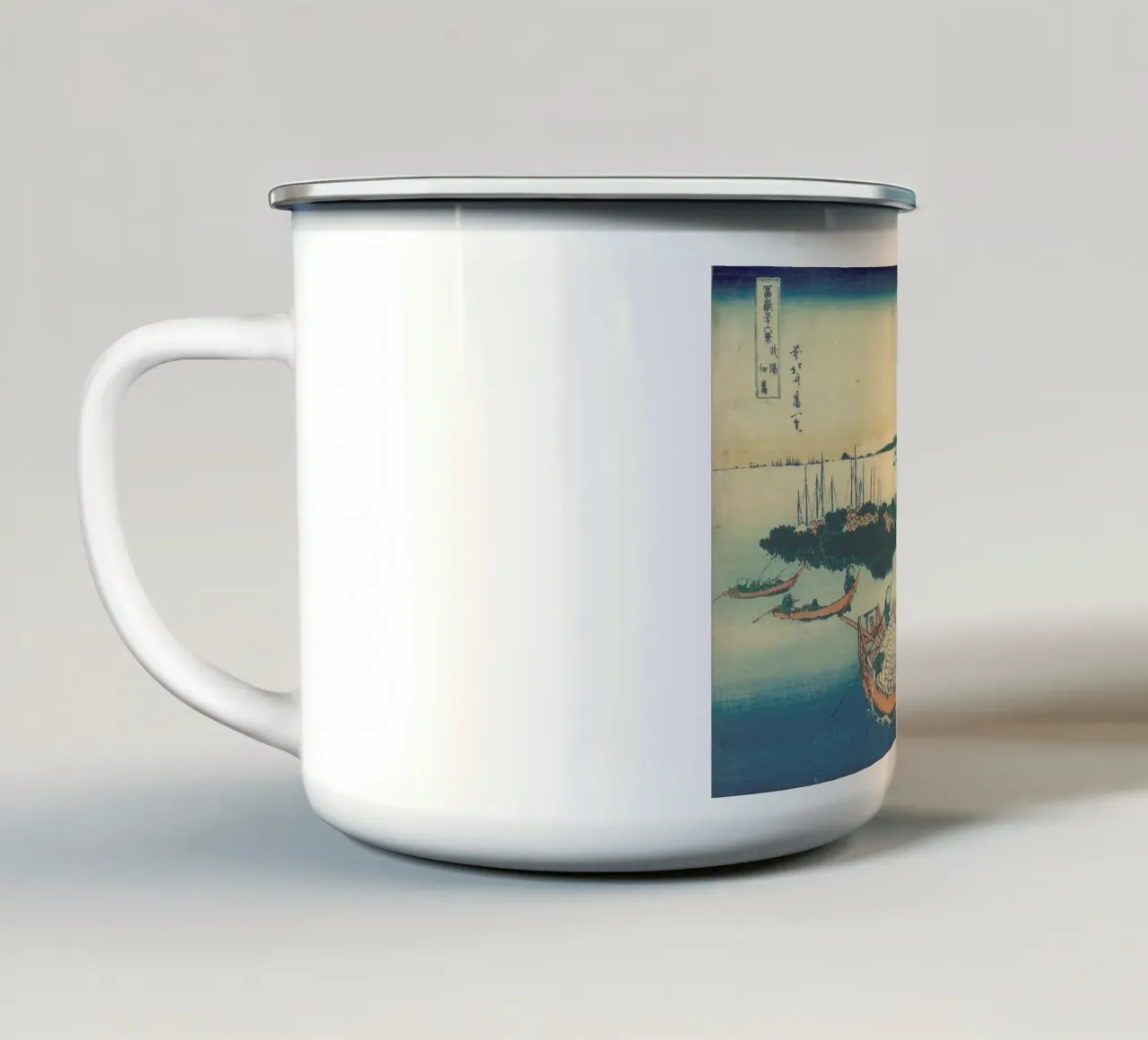 Hokusai - Tsukuda Island in Musashi Province tazza in smalto da ARTOTHEK
