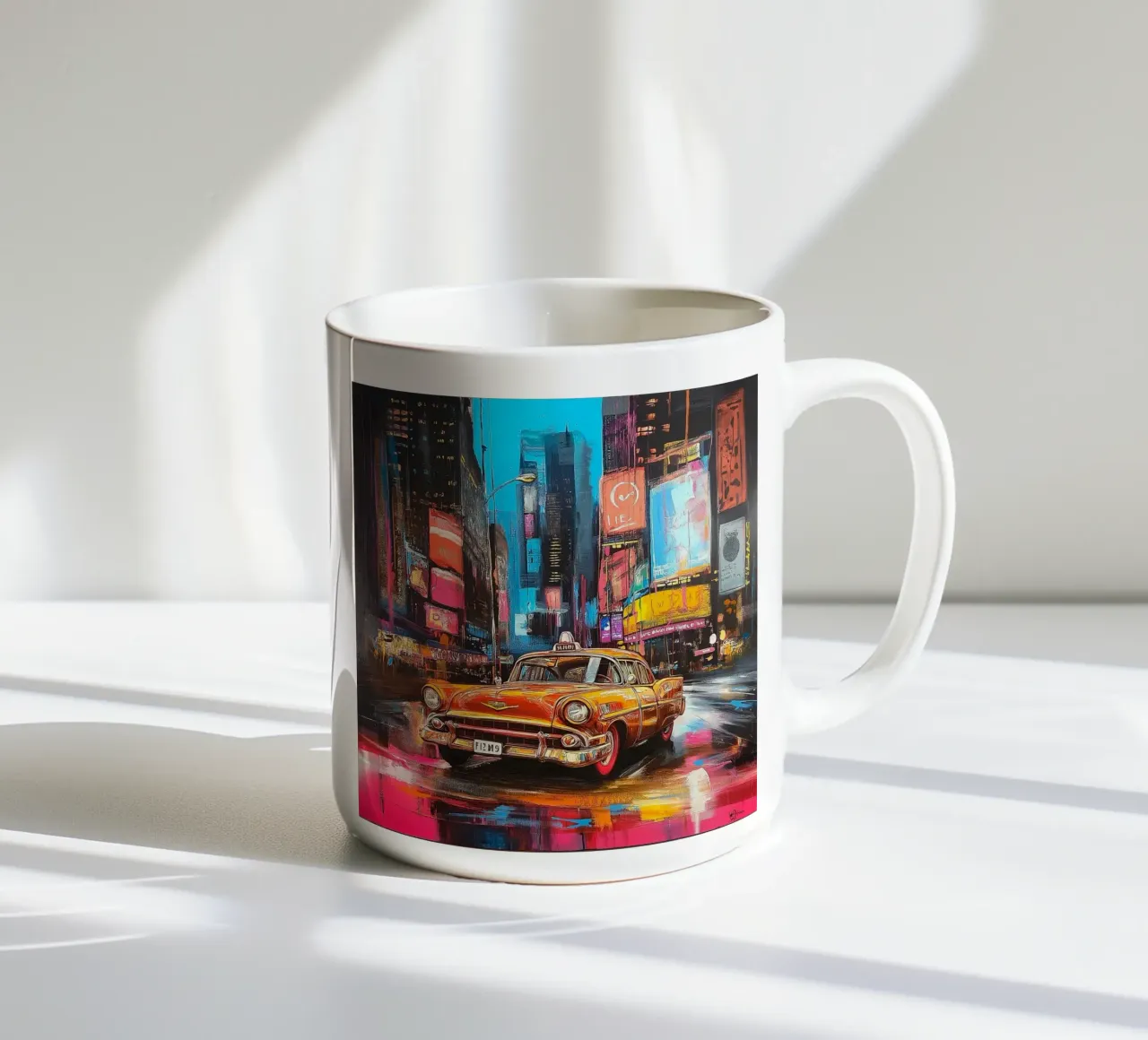 Pop art times square NY (1) tazza in ceramica da Motivate-Today