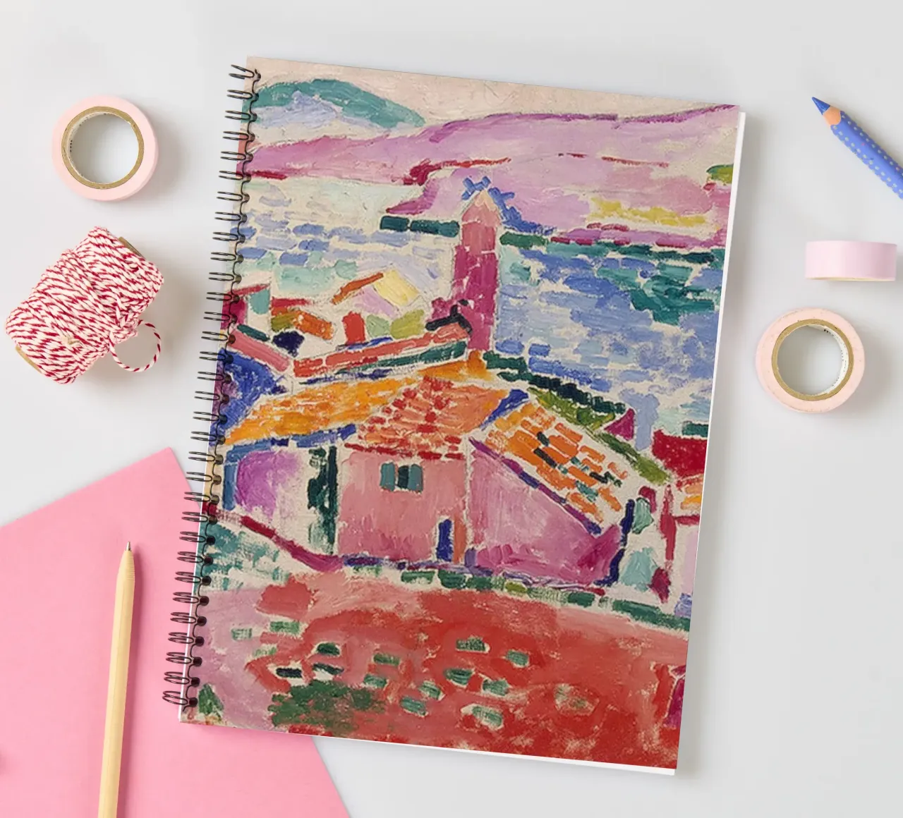 Matisse view of collioure spiral notebook by MinaHome