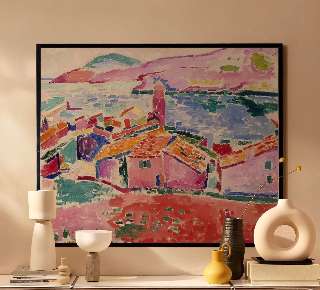 Matisse vista di collioure poster con telaio in alluminio da MinaHome