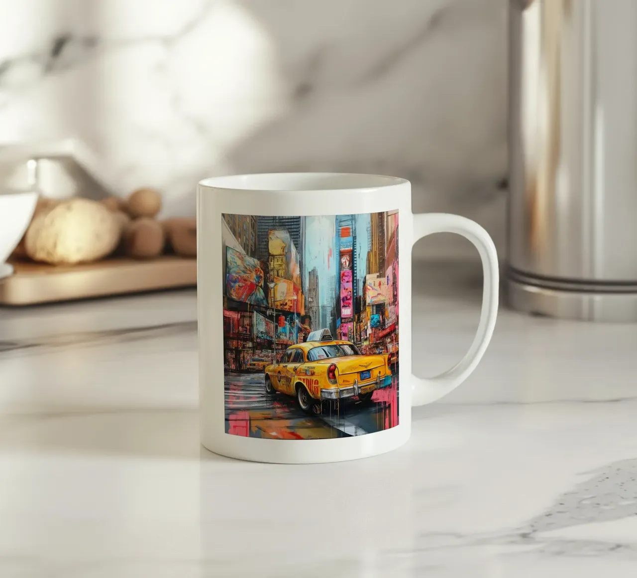 Pop art times square NY (2) tazza in ceramica da Motivate-Today