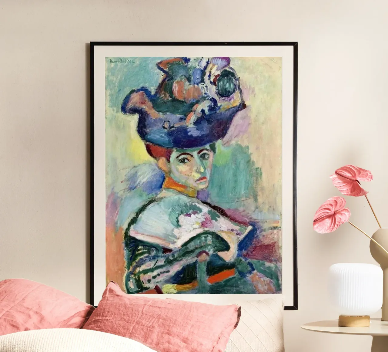 Matisse Donna con cappello poster con telaio in plastica da MinaHome