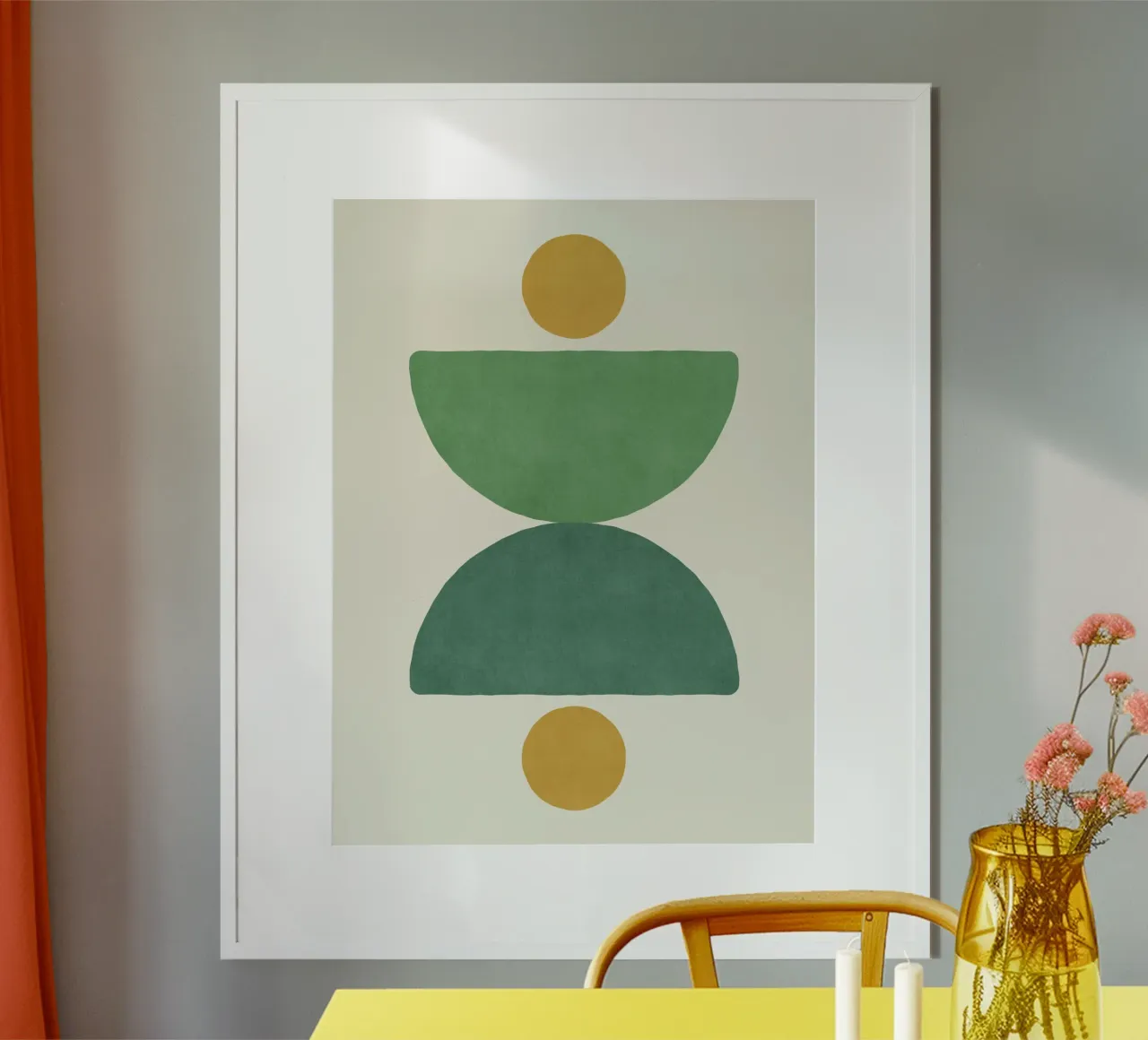 Bilancia a semicerchio - Oro verde poster con telaio in plastica da MoonlightPrint