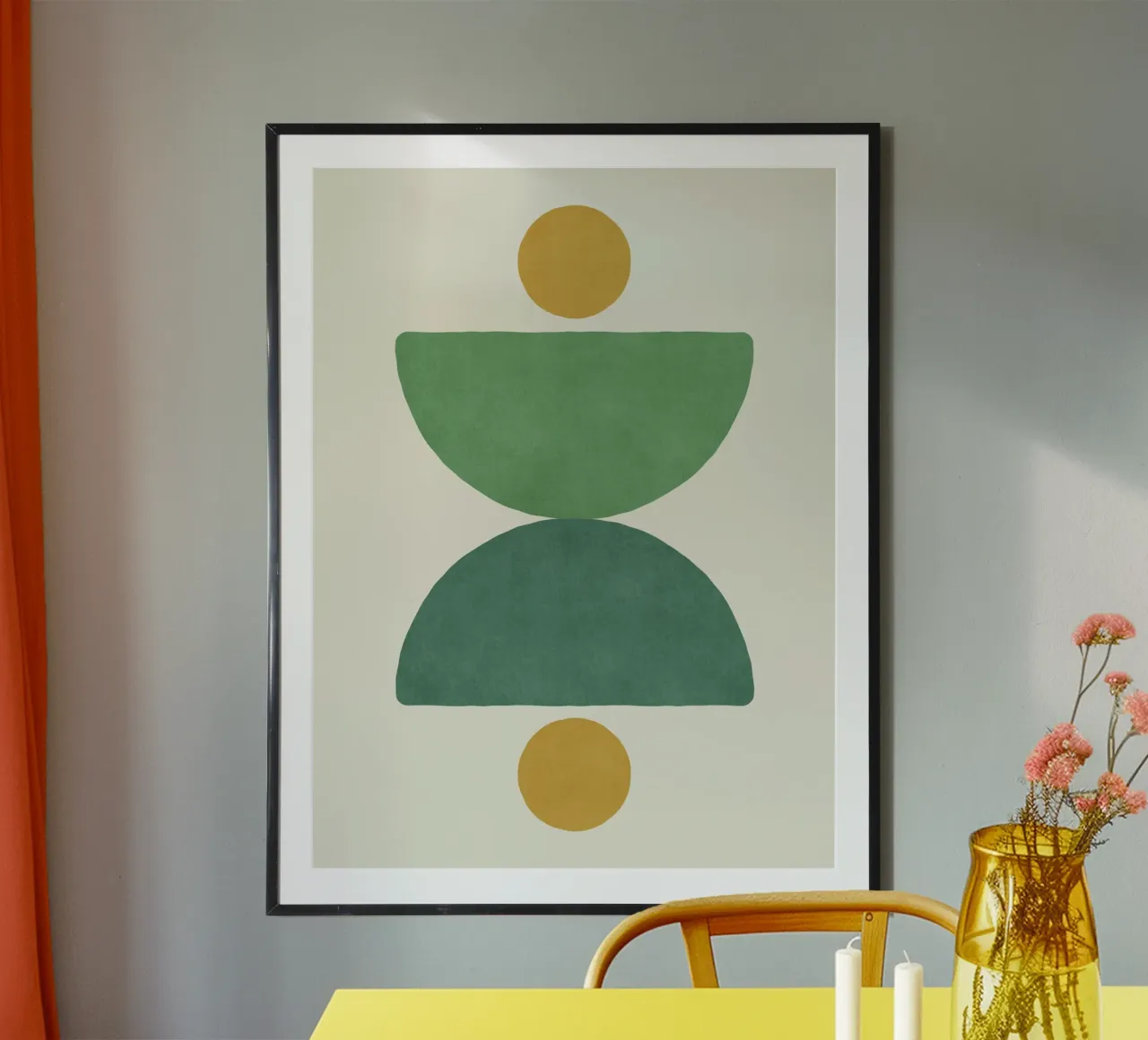 Bilancia a semicerchio - Oro verde poster con telaio in plastica da MoonlightPrint