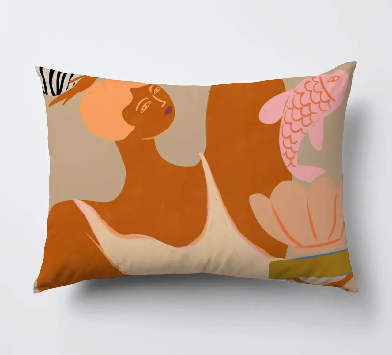 Fish and Oranges decorative cushion by Arty Guava