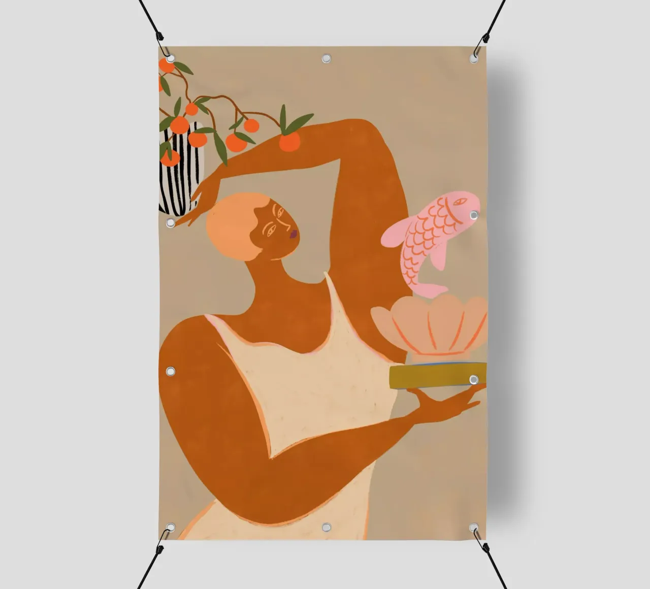 Fish and Oranges telo in pvc da Arty Guava