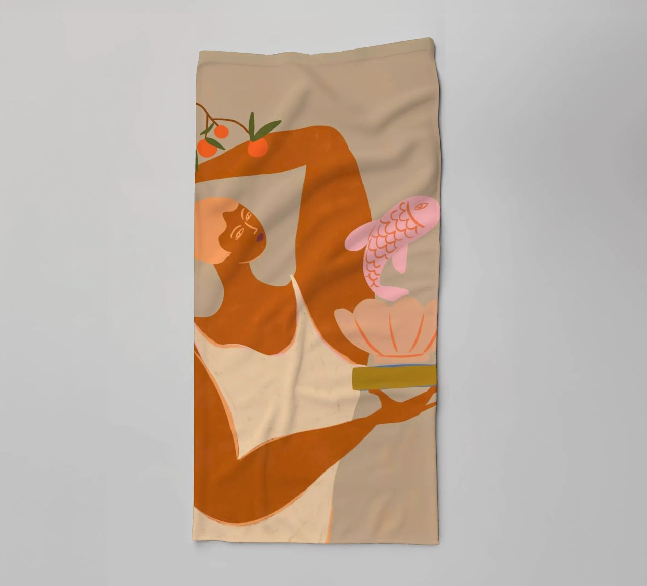Fish and Oranges Handtuch von Arty Guava