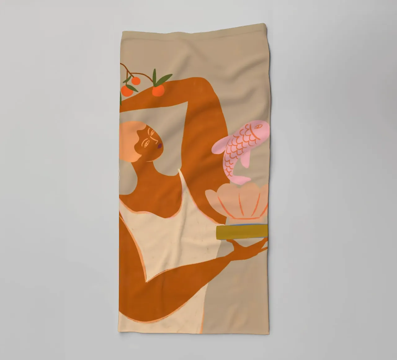 Fish and Oranges Handtuch von Arty Guava