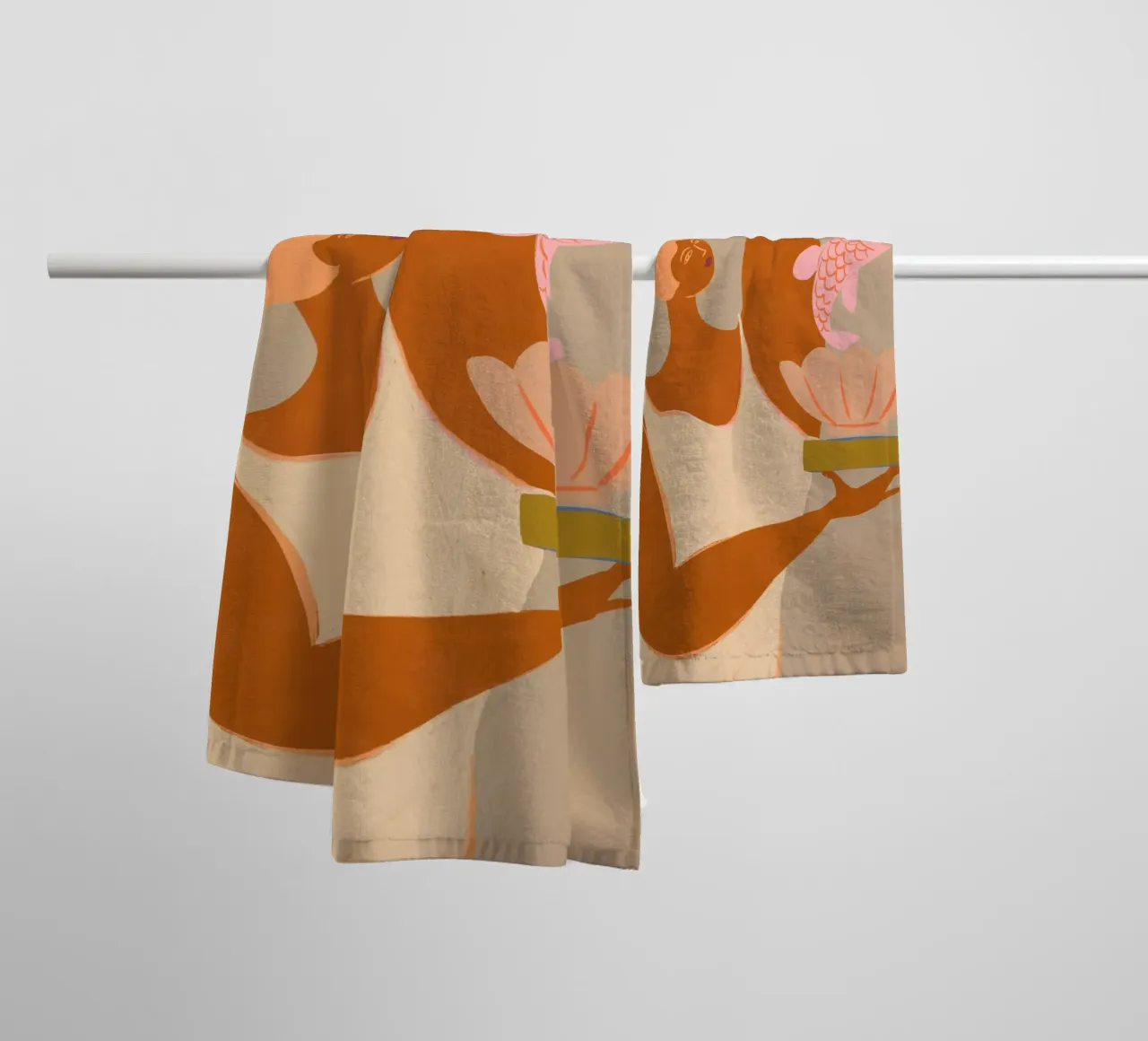 Fish and Oranges Handtuch von Arty Guava