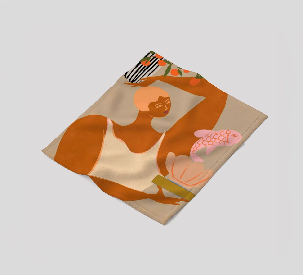 Fish and Oranges coperta in pile da Arty Guava