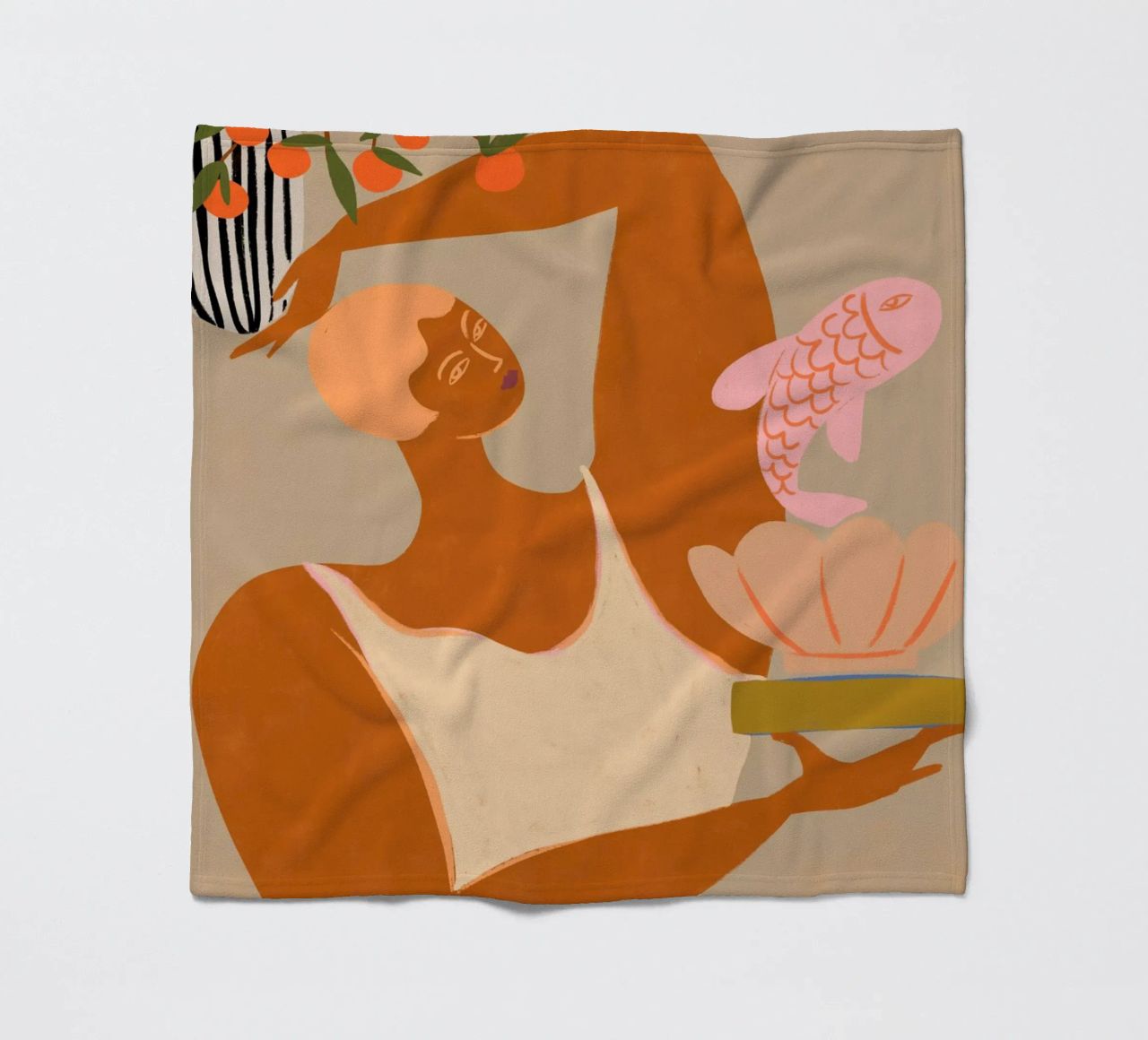 Fish and Oranges coperta in pile da Arty Guava