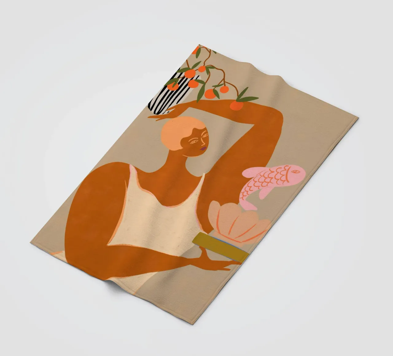Fish and Oranges coperta in pile da Arty Guava