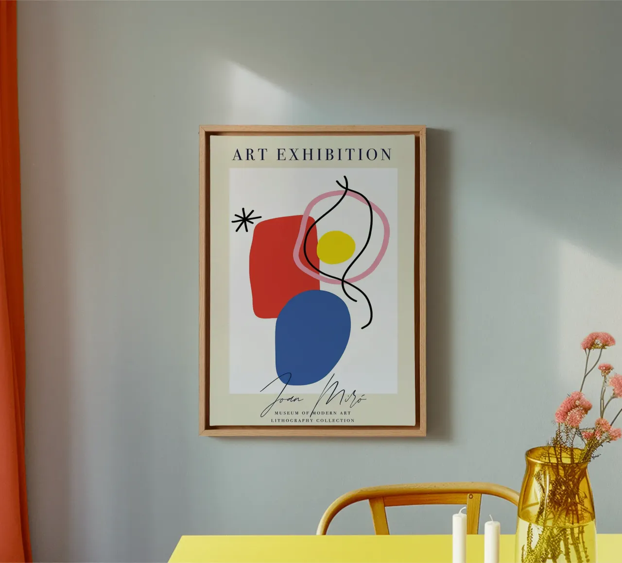 Joan Miro Kunstwerk Afdrukbare Poster canvas met Baklijst van phillipp veisenberg