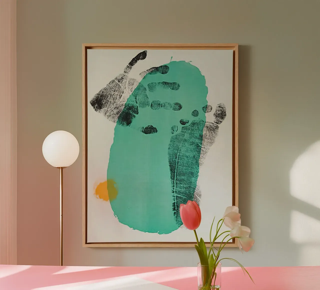 Lithographie LIMITIERTE Auflage 1956 Leinwand mit Schattenfugenrahmen von phillipp veisenberg