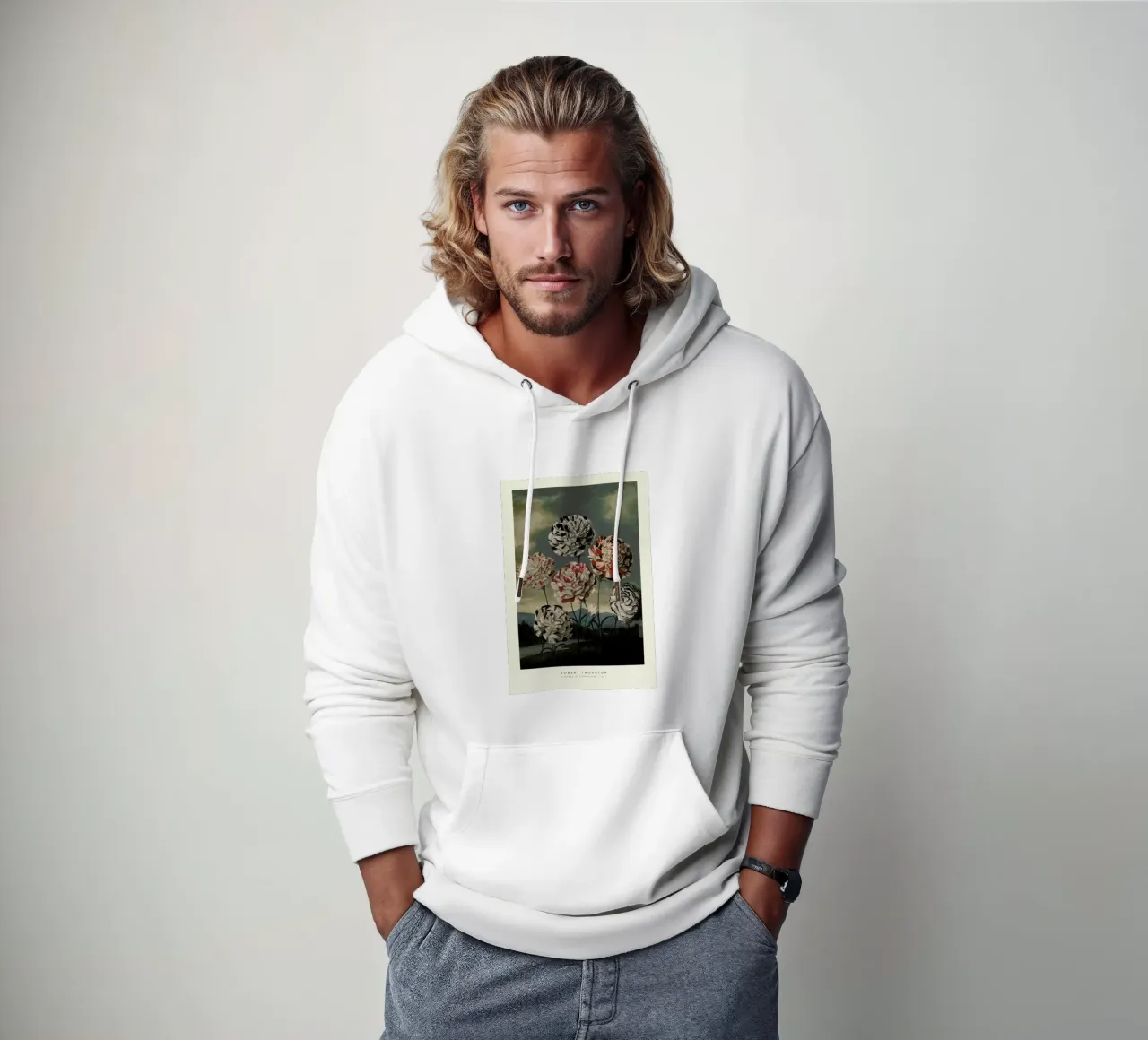 Thornton - A Group of Carnations felpa con cappuccio da Vintage by JUNIQE