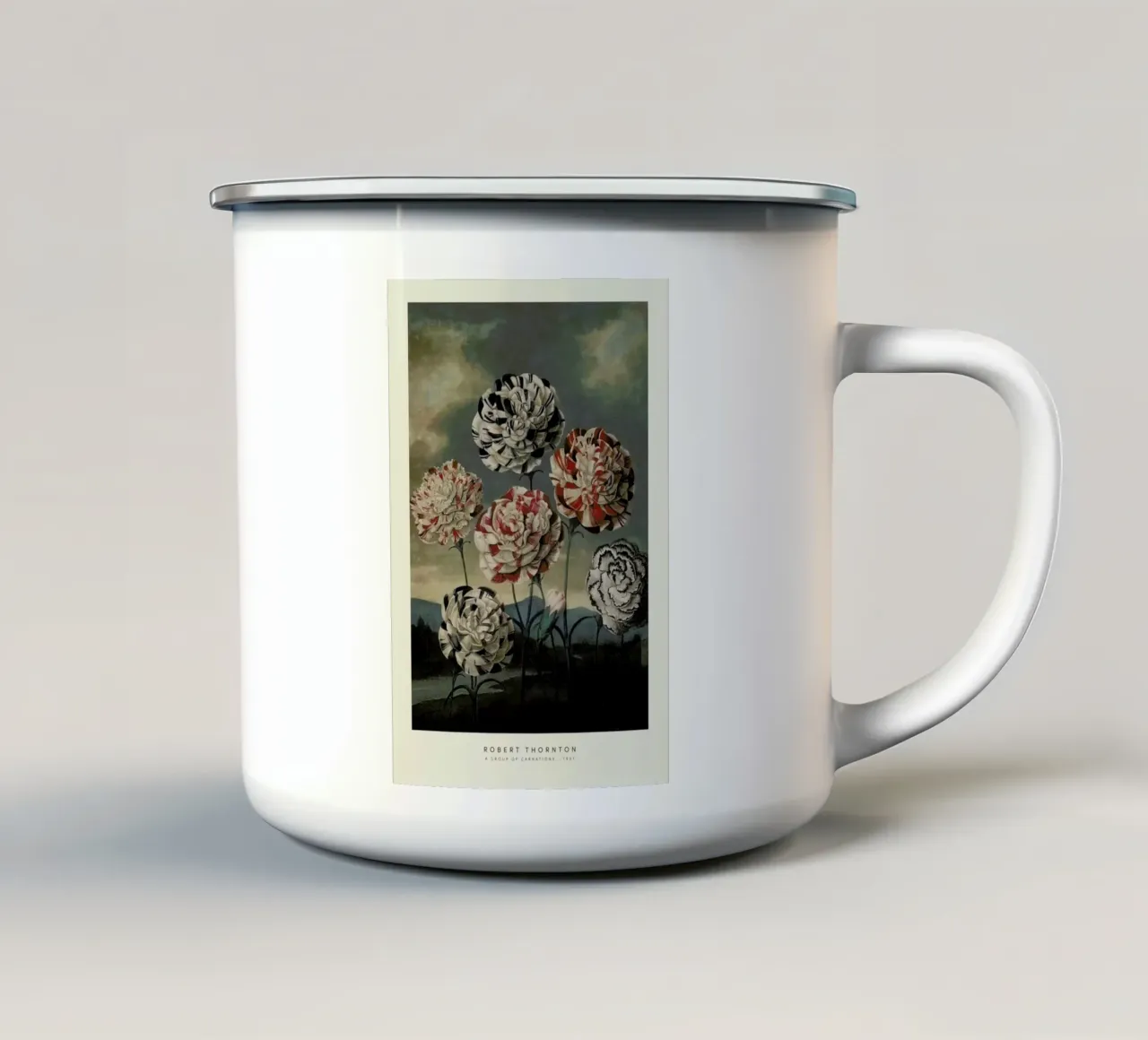 Thornton - A Group of Carnations tazza in smalto da Vintage by JUNIQE