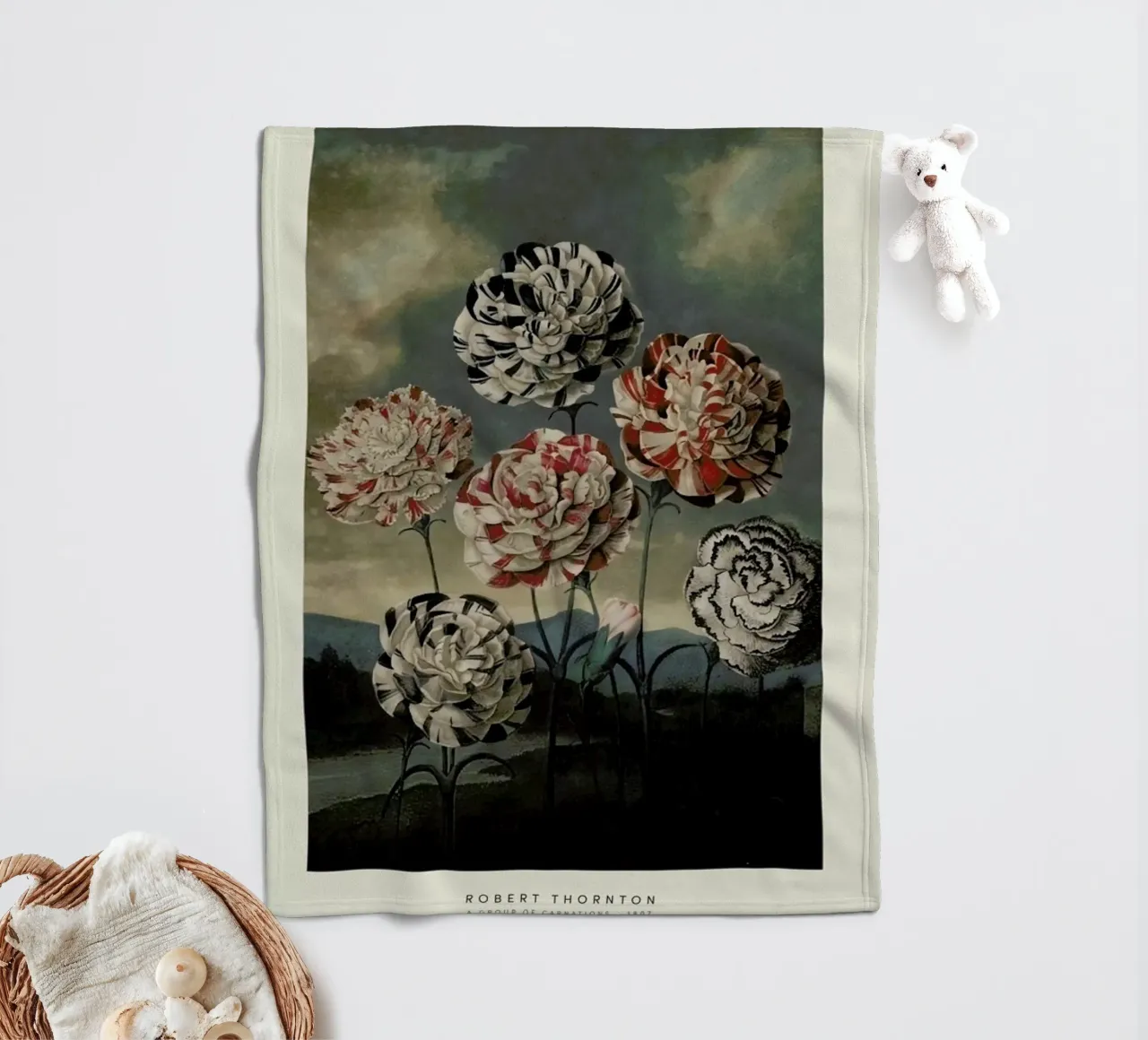 Thornton - A Group of Carnations coperta in pile da Vintage by JUNIQE