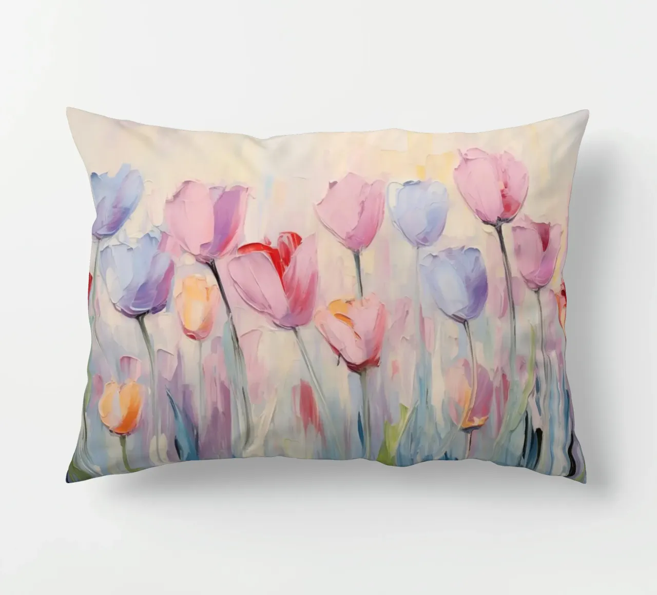 Tulips in soft pink colours decorative cushion by Imagine