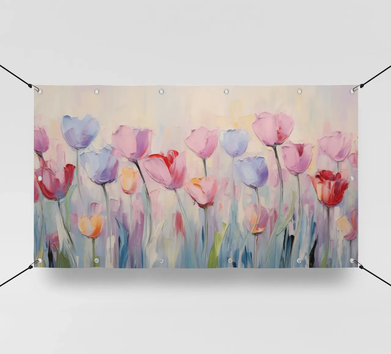 Tulipani nei colori rosa tenue telo in pvc da Imagine